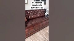 100 % pure leather chesterfield vintage leather sofa chocolatey, brown, 