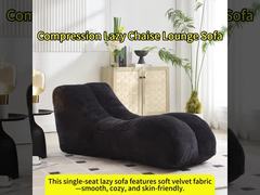 6262 Minimalist Velvet Compressed Lounge Chair