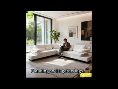 8038Luxury White Sectional Sofa: Ample Seating, Elegant Look – Perfect for Social Gatherings