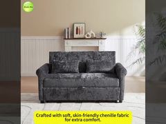 18051 Chenille Fabric Pull Out Sofa Bed