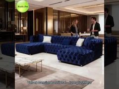 ZX-6158  Velvet Oversized Sectional: Full-Tufted, Modern Art Accent – Ideal for Luxe, Bold Contempor